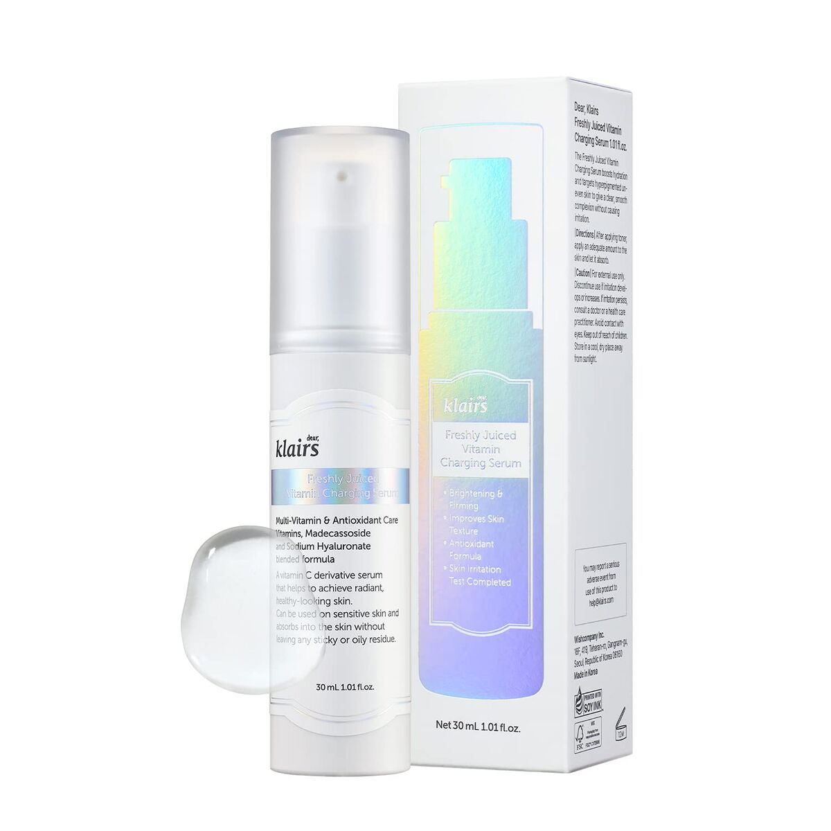 Ansigtsserum Klairs FRISK SAFTET 30 ml serumflaske