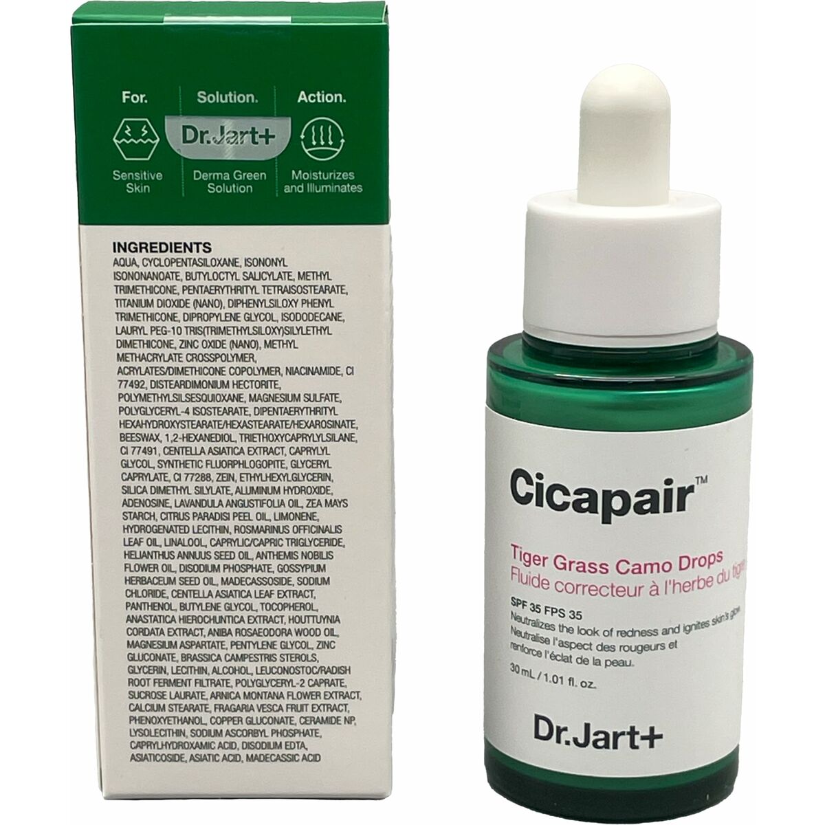 Ansigtskorrektor DR.JART+ CICAPAIR Spf 35 30 ml produktemballage