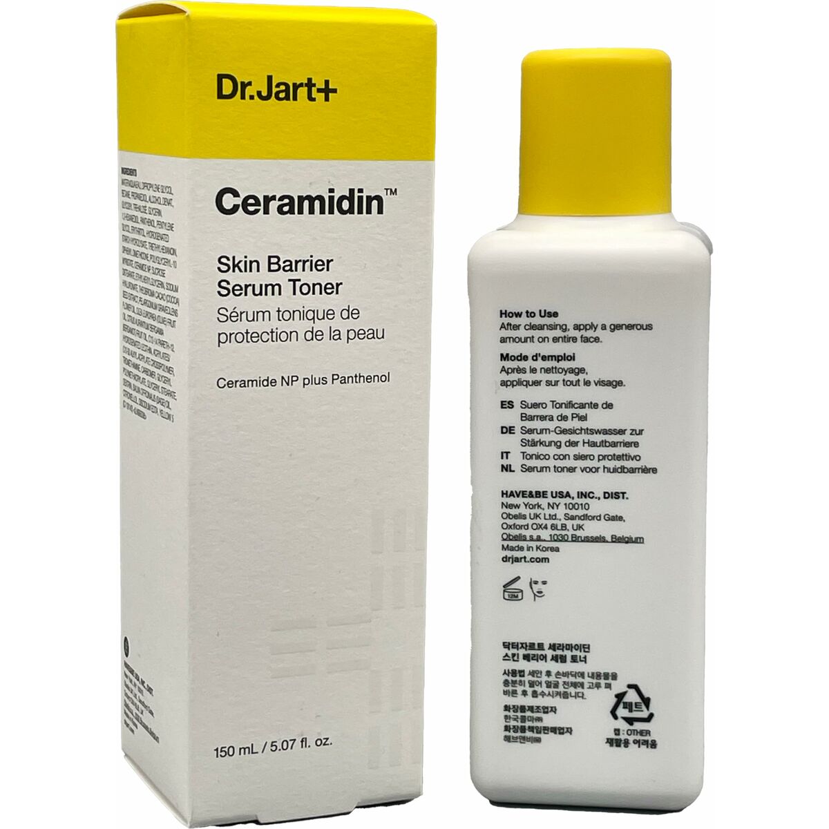 Morgenkåbe DR.JART+ CERAMIDIN 150 ml produktemballage