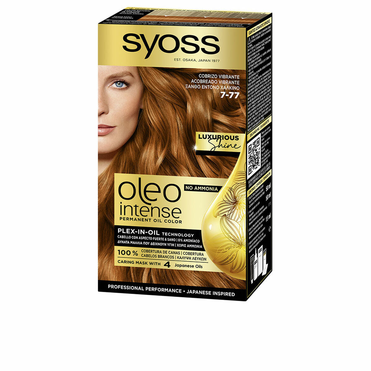 Permanent Dye Syoss Oleo Intense Nº 7-77 Burning Copper Nº 7-77-Cobrizo Vibrante for Women produktemballage
