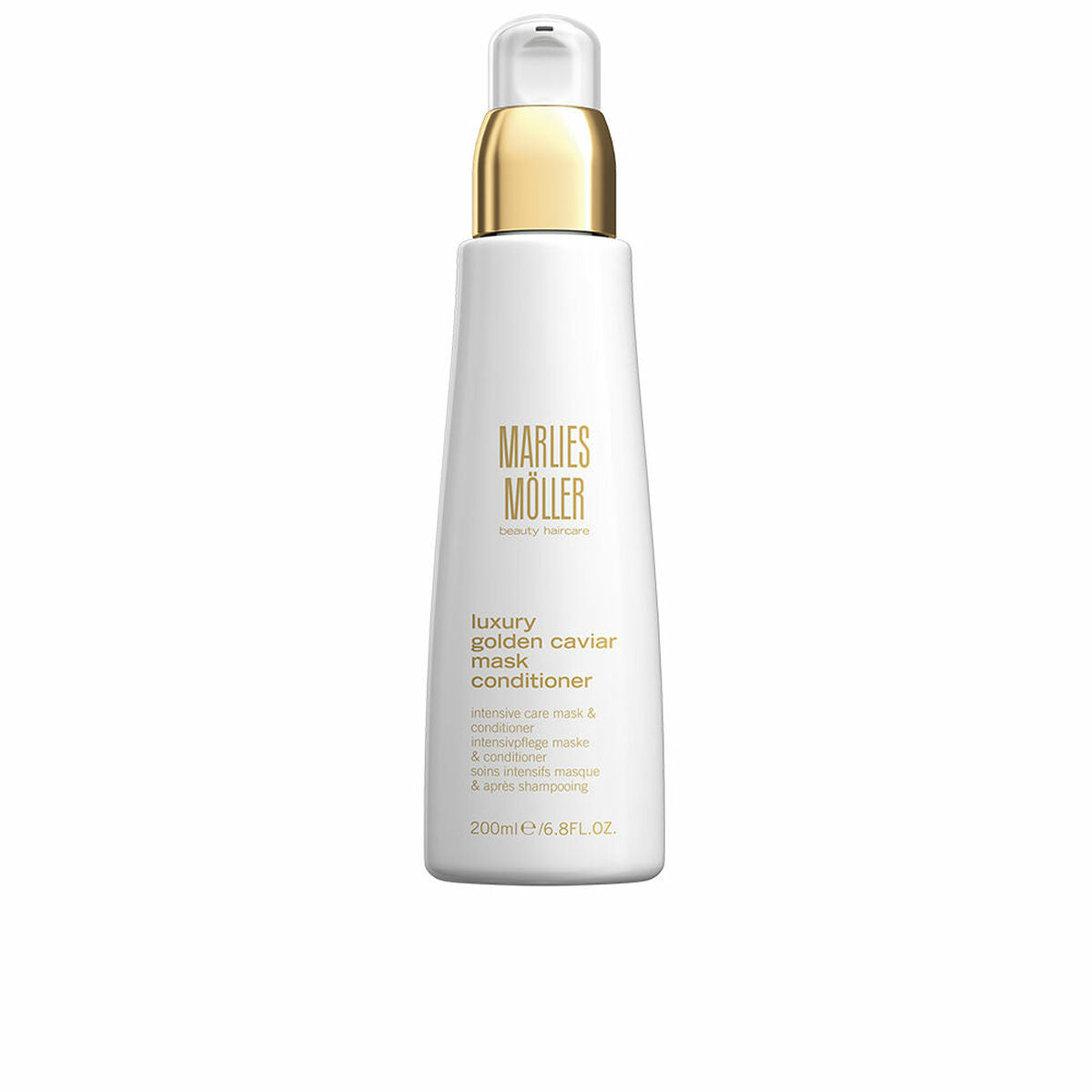 Heat Protector Marlies Möller Luxury Golden Caviar 200 ml Spray Termobeskyttende produktemballage