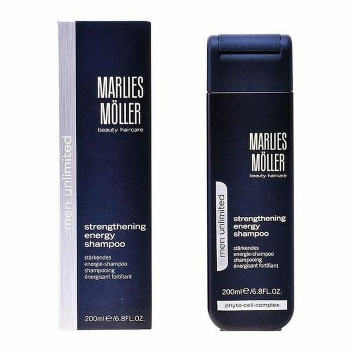 Revitaliserende Shampoo Marlies Möller Men Unlimited 200 ml til mænd shampooflaske