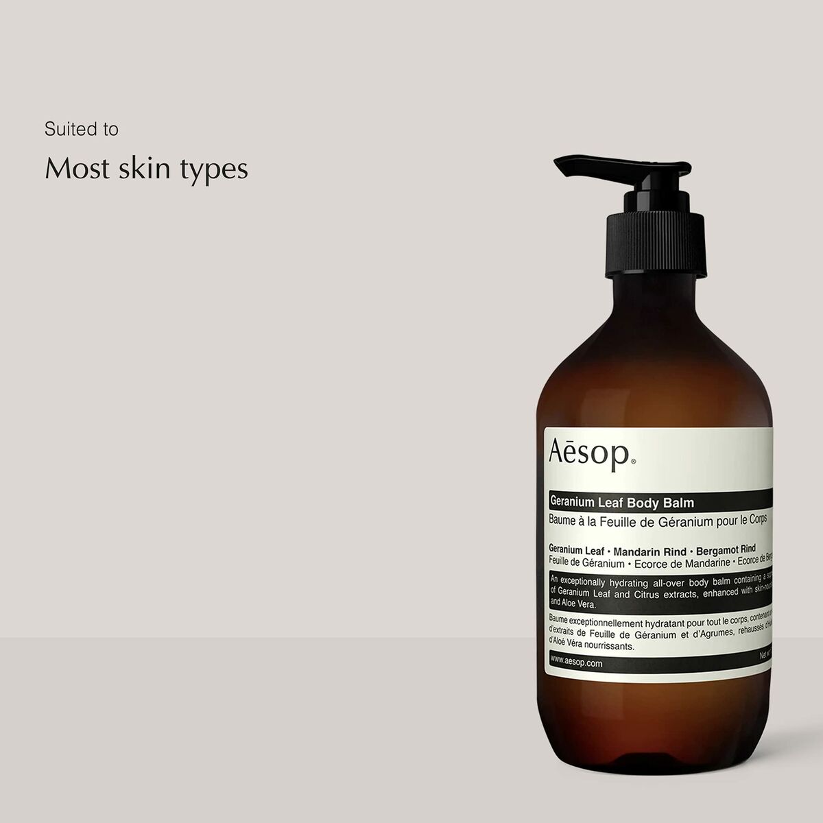 Body Lotion Aesop GERANIUM LEAF 500 ml til kvinder hudpleje emballage