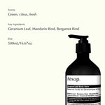 Body Lotion Aesop GERANIUM LEAF 500 ml til kvinder hudpleje emballage