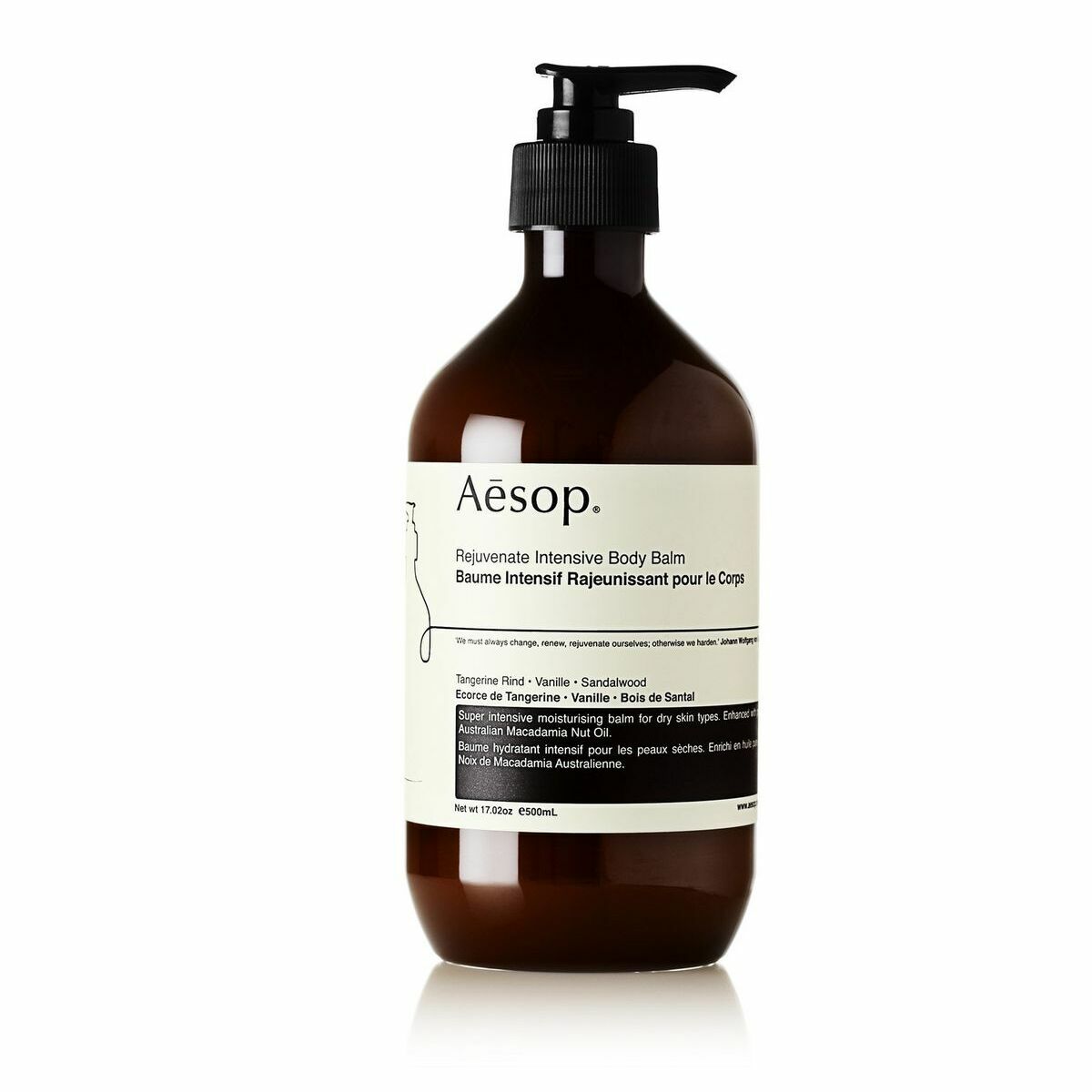 Body Lotion Aesop REJUVENATE INTENSIVE 500 ml til mænd hudplejeemballage