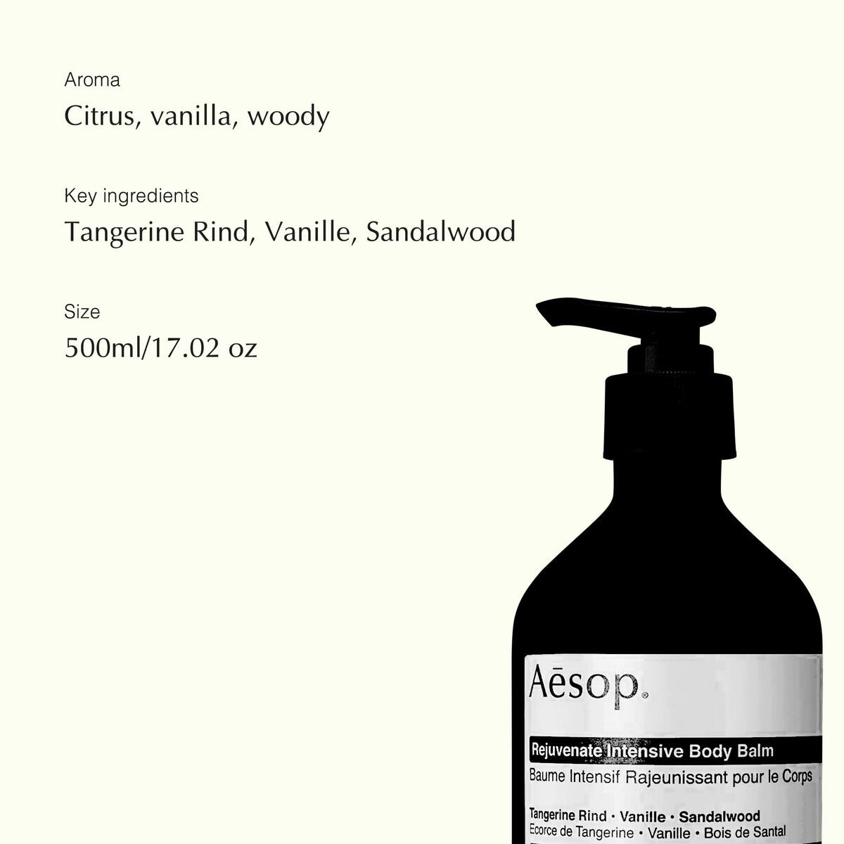 Body Lotion Aesop REJUVENATE INTENSIVE 500 ml til mænd hudplejeemballage