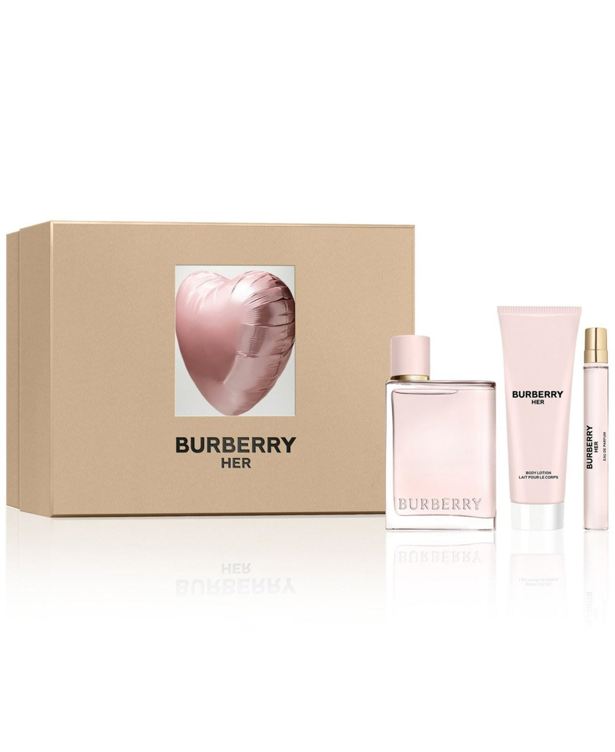 Set Burberry: Her, Eau De Parfum, For Women, 100 ml + Her, Eau De Parfum, For Women, 10 ml + Her, Moisturizing, Body Lotion, 75 ml