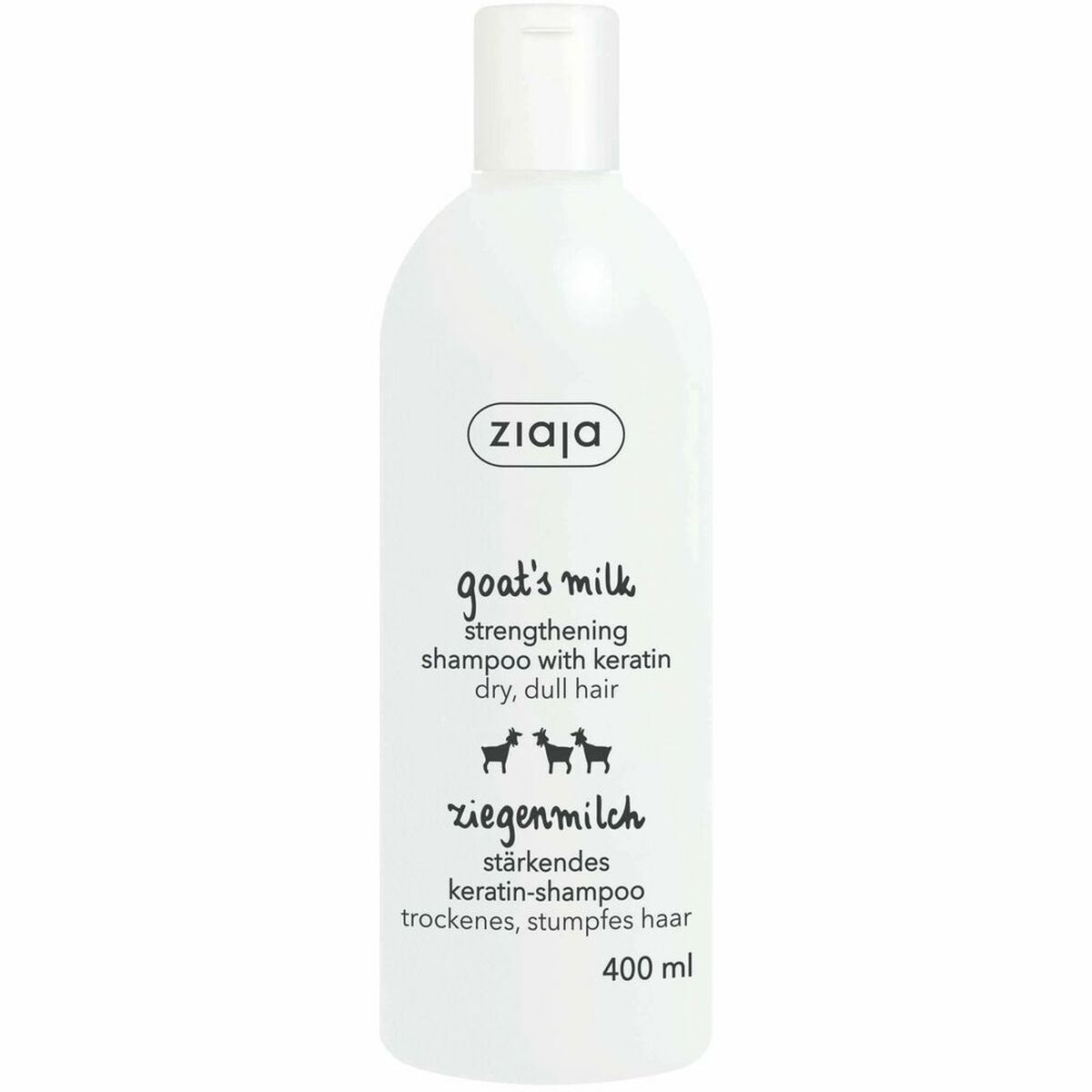 Glatte shampoo Ziaja Leche De Cabra 400 ml gedemælk shampooflaske