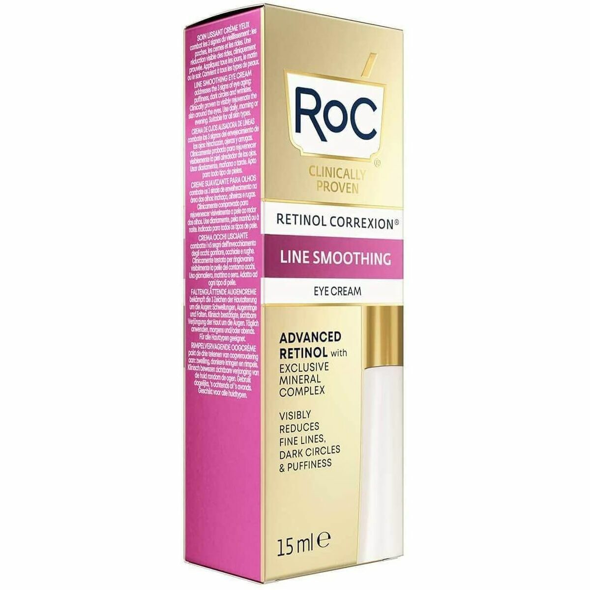 Creme til øjenområdet Roc Line Smoothing Advanced Retinol 15 ml Retinol til kvinder hudplejeemballage