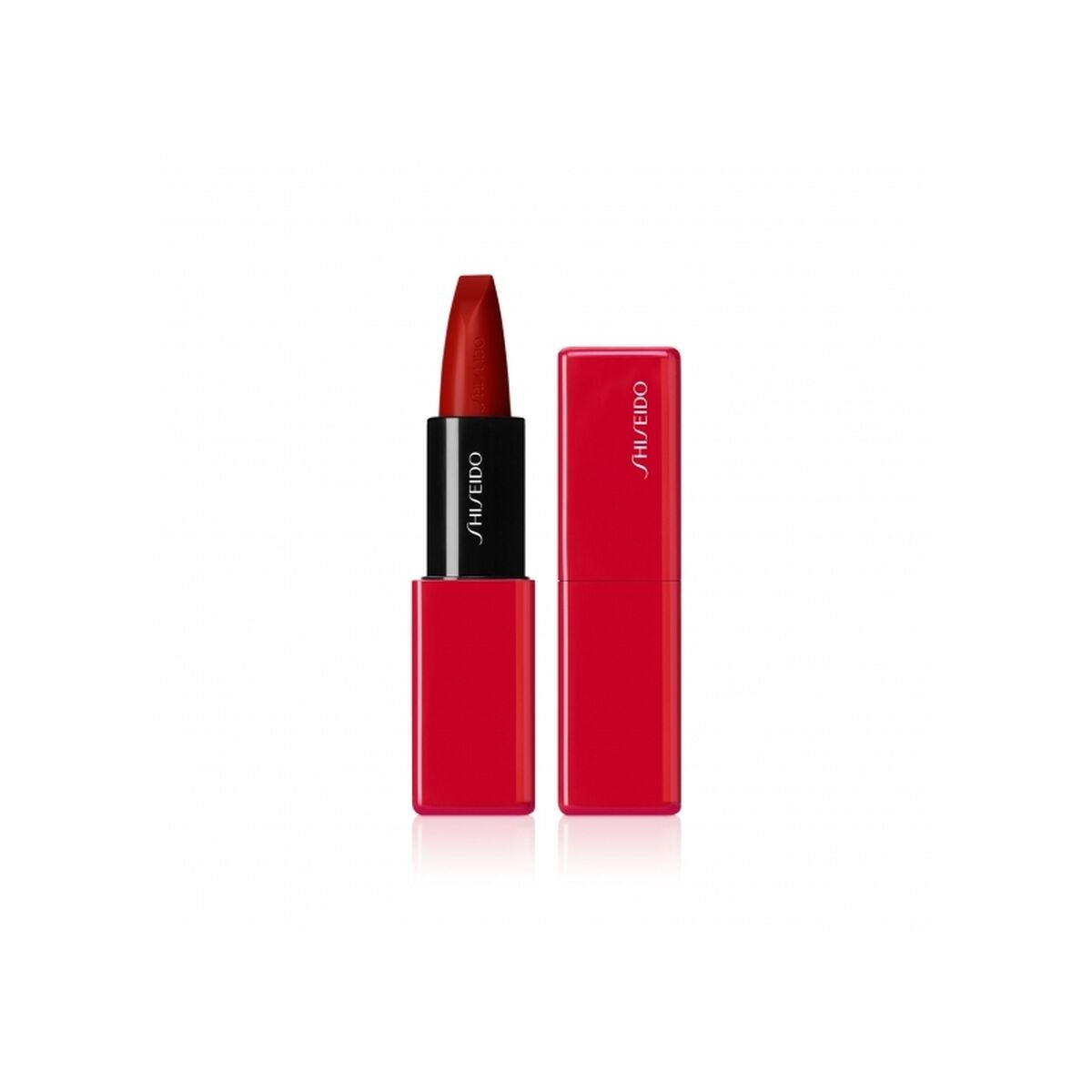 Læbepomade Shiseido Technosatin Nº 411 Nº 411 Scarlet Cluster 3,3 g 3,3 g hudplejeemballage