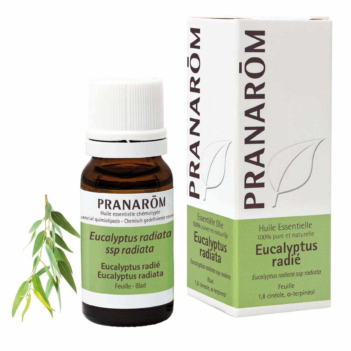 Æterisk olie Pranarôm 10 ml Eucalyptus produktemballage