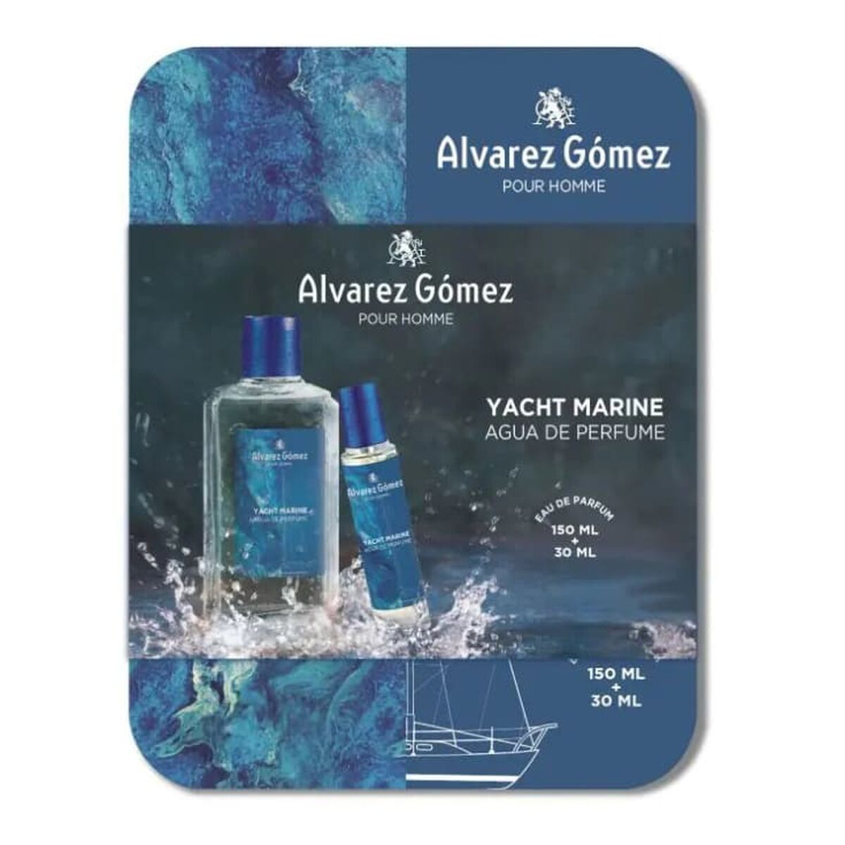Herreparfumesæt Alvarez Gomez YACHT MARINE 2 stykker til mænd produktemballage