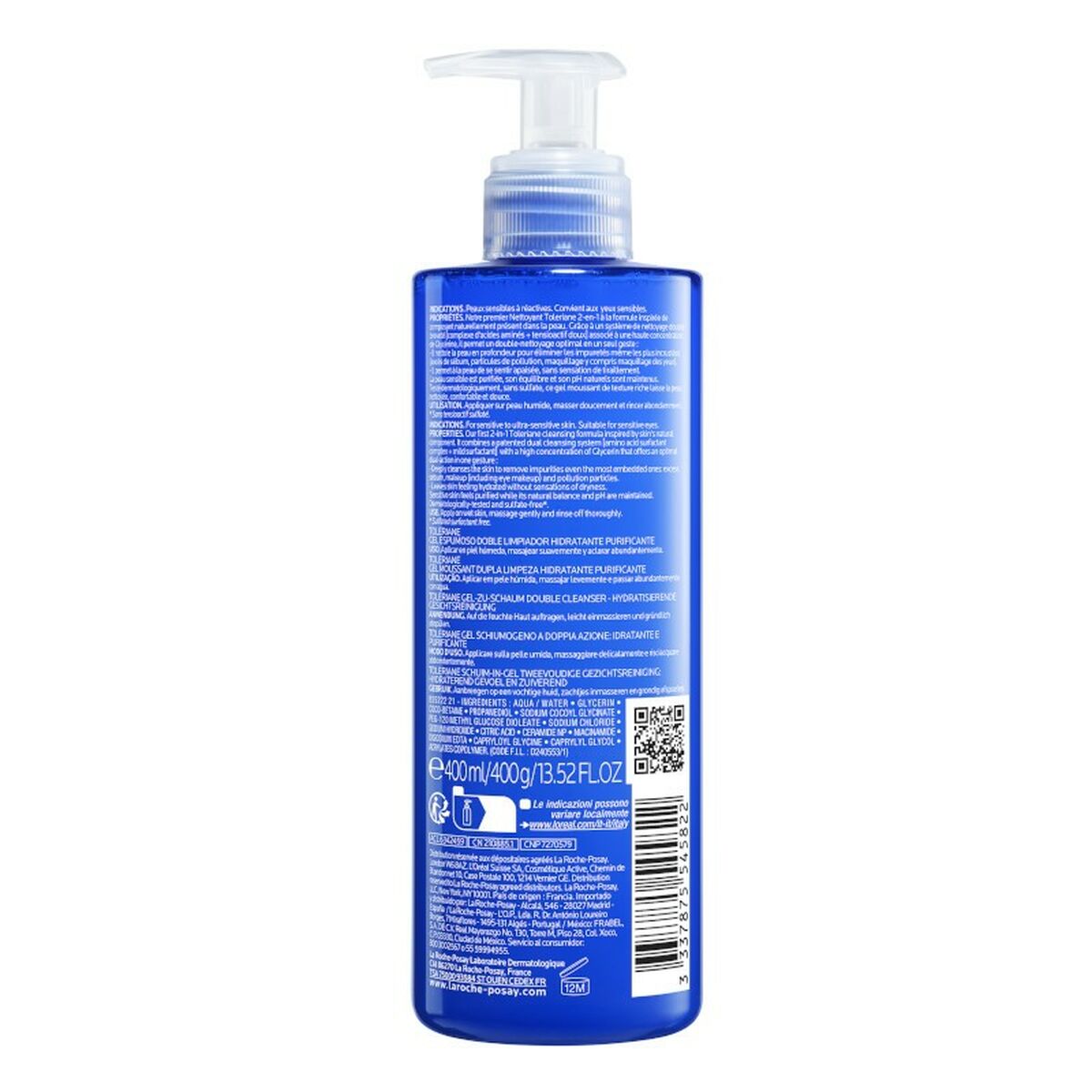 Facial Cleansing Gel La Roche Posay Toleriane 400 ml hudplejeemballage