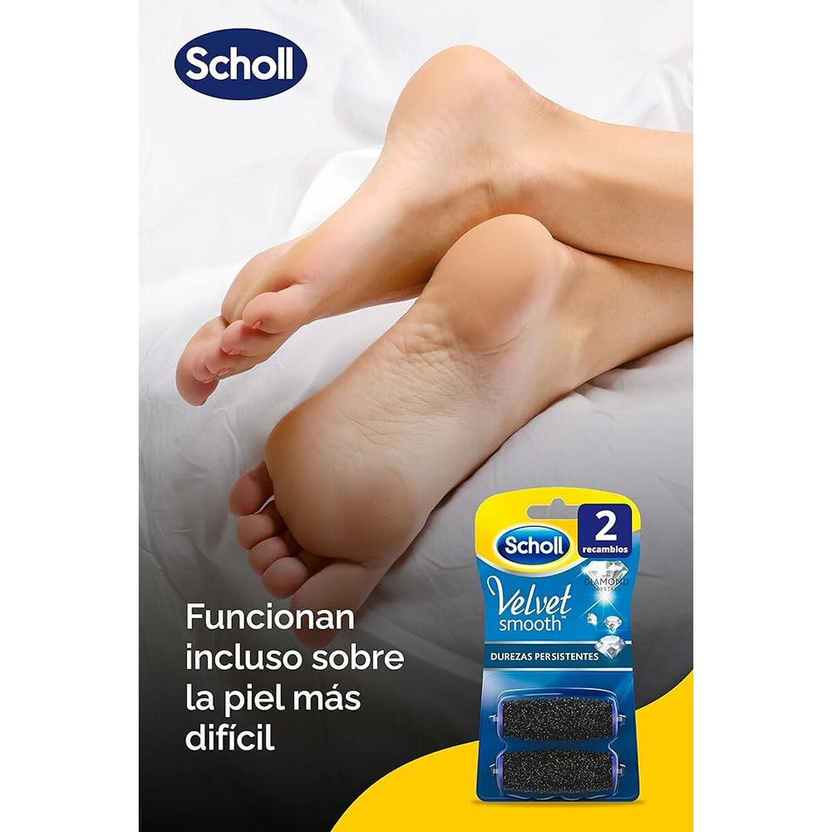 Foot Exfoliator Scholl Velvet Smooth (2 enheder) produktemballage