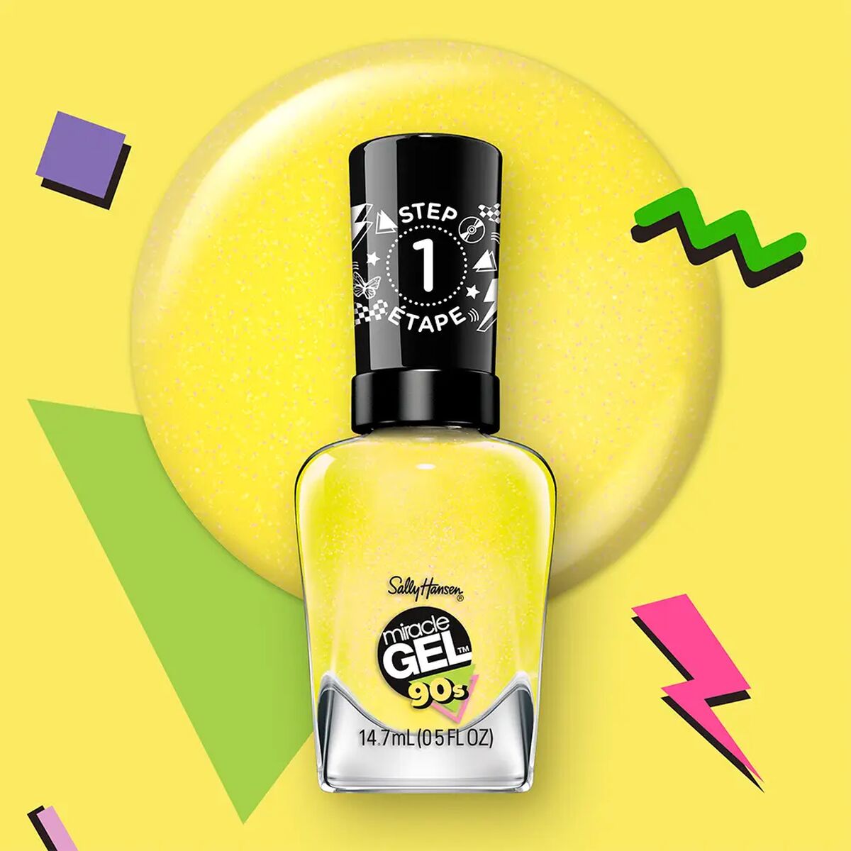 Neglelak Sally Hansen MIRACLE GEL 90s Nº 891 Mixtape Nº 891-Mixtape 14,7 ml hudplejeemballage 14,7 ml