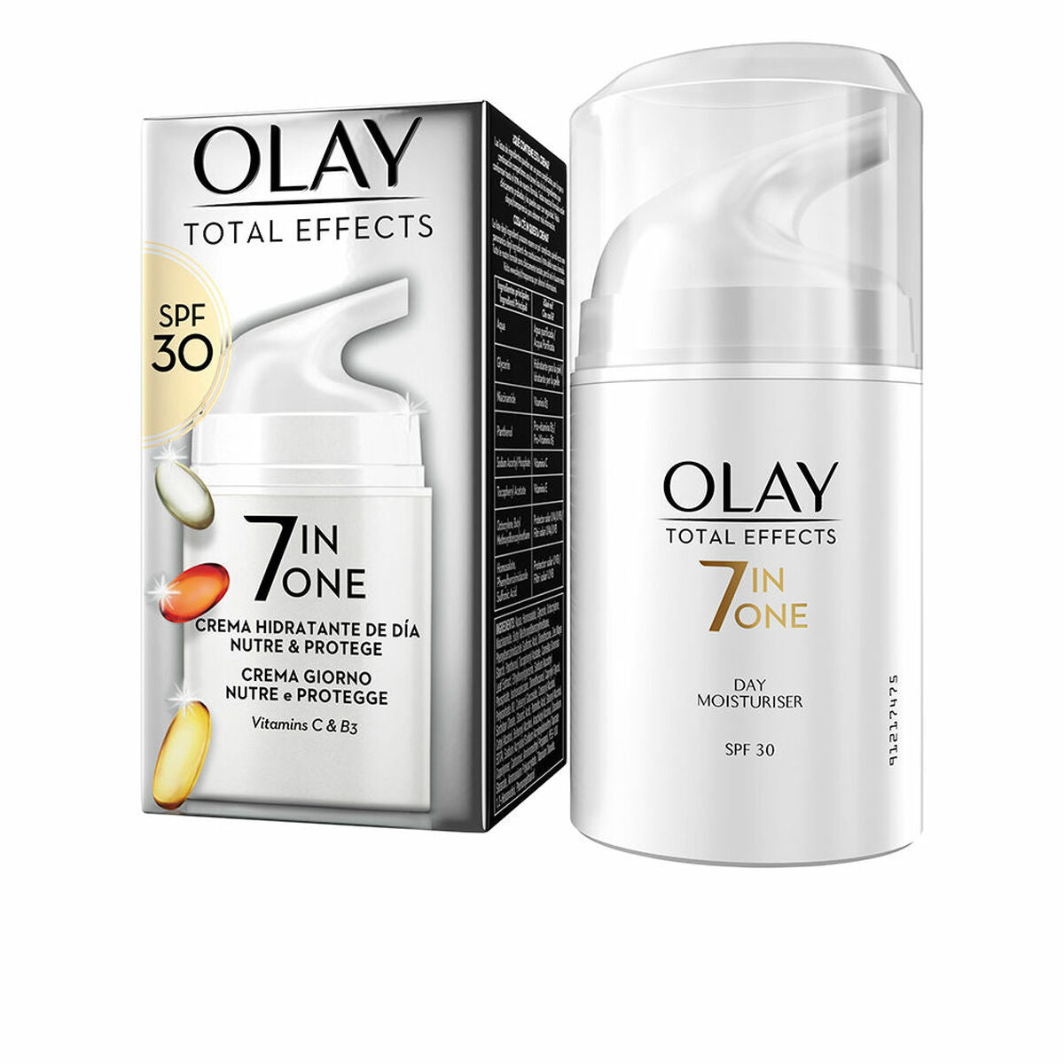 Moisturizing Day Cream Olay Total Effects Spf 30 50 ml Nutritional 7-in-1 for Women hudplejeemballage