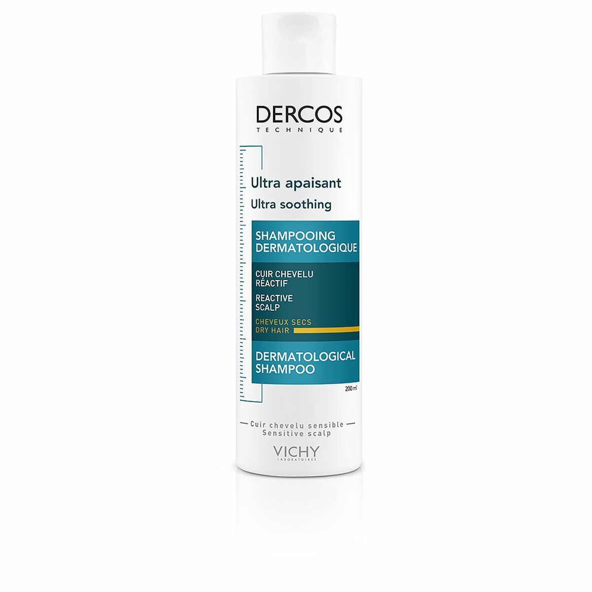 Shampoo Vichy Dercos Dry Hair Soothing (200 ml) til kvinder shampooflaske