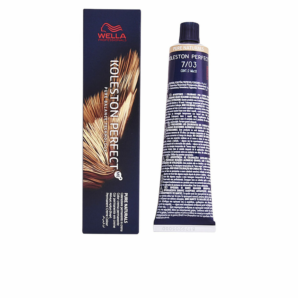 Permanent Dye Wella Koleston Perfect Nº 7.03 (60 ml) produktemballage