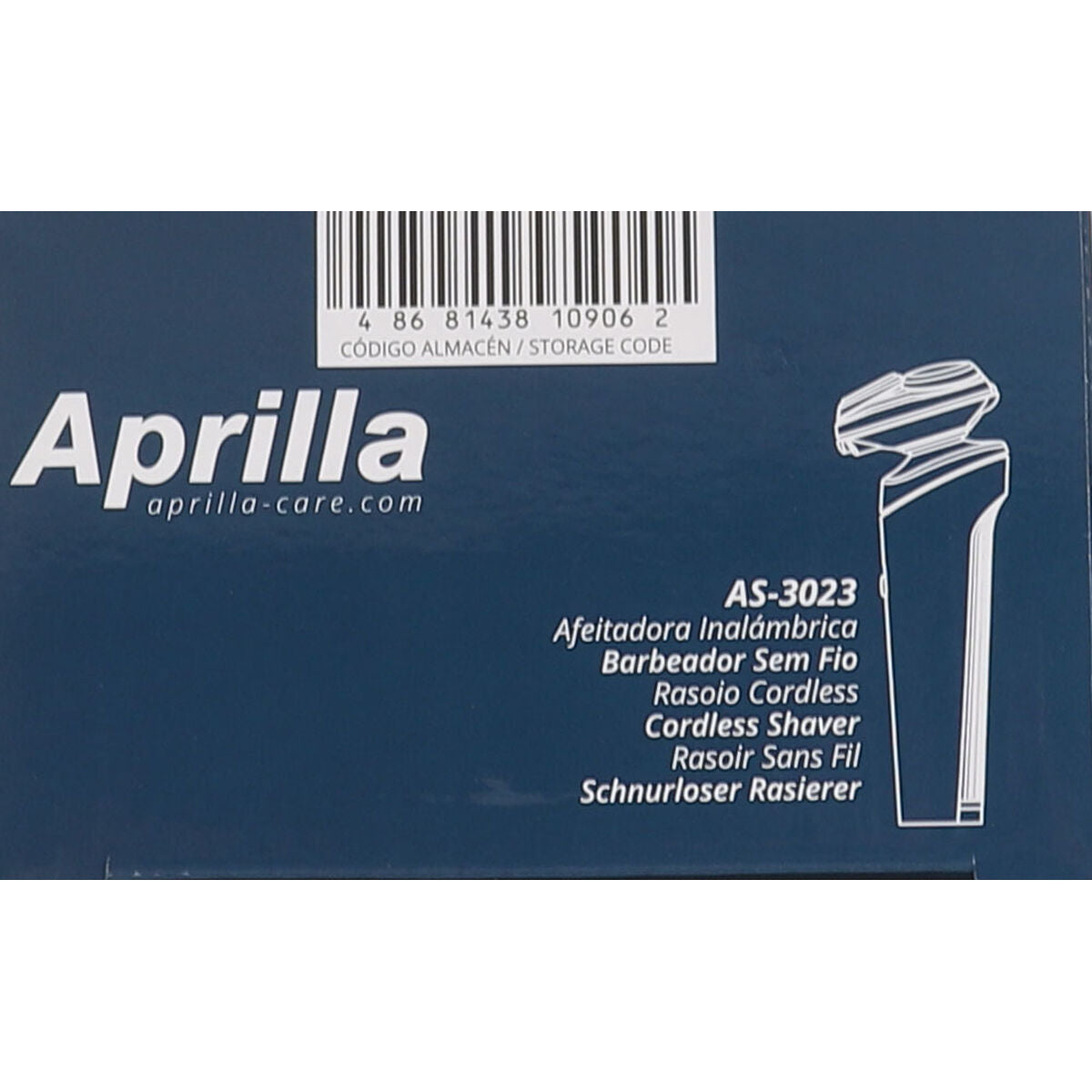 Elektrisk barbermaskine Aprilla Black (6 enheder) produktemballage