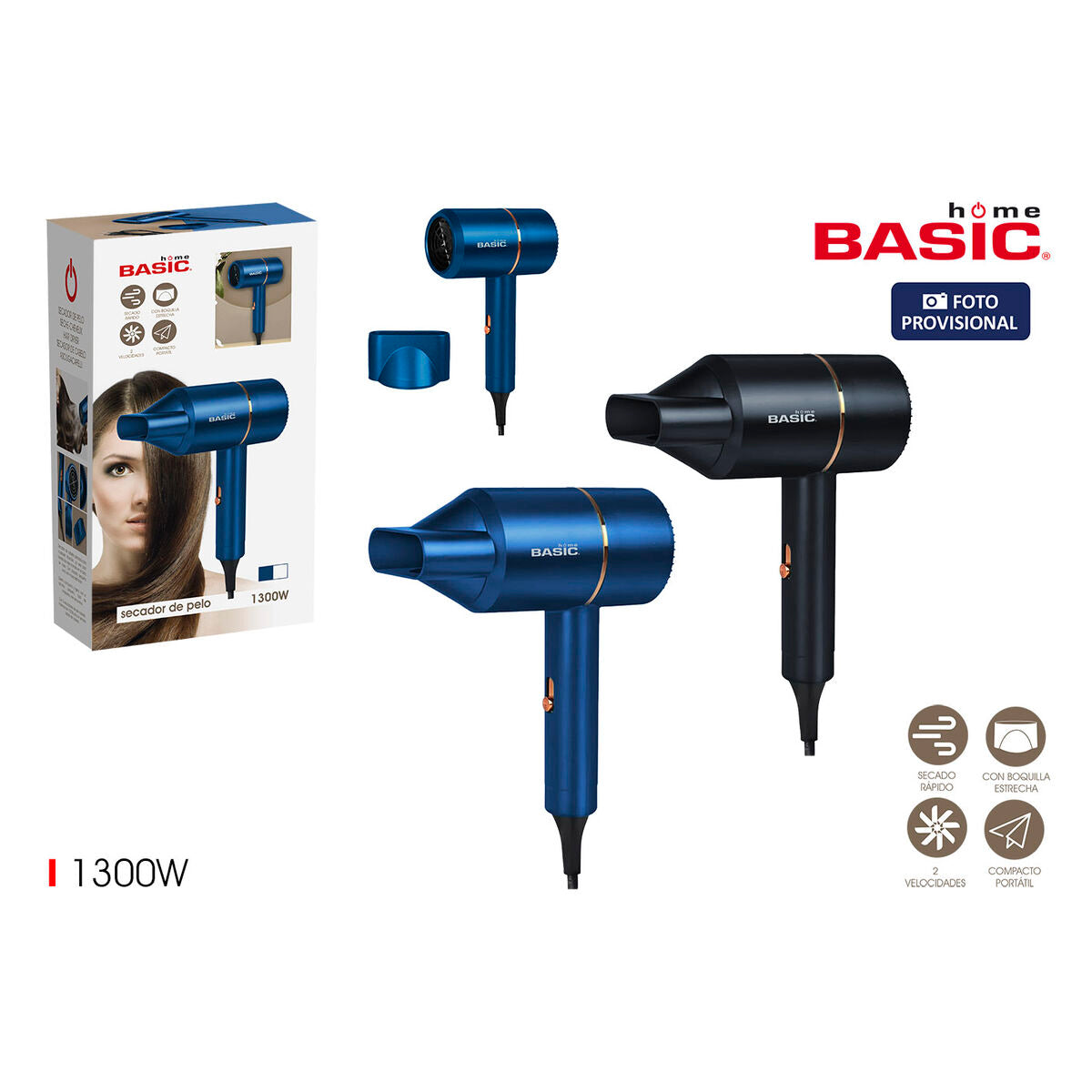Hårtørrer Basic Home 1300 W produktemballage