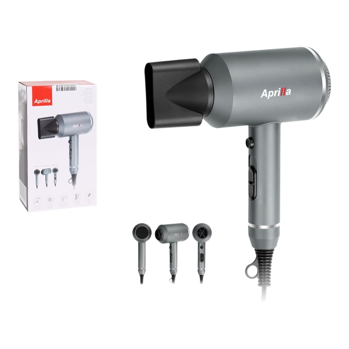 Hårtørrer Aprilla Grey 1600 W (6 enheder) produktemballage