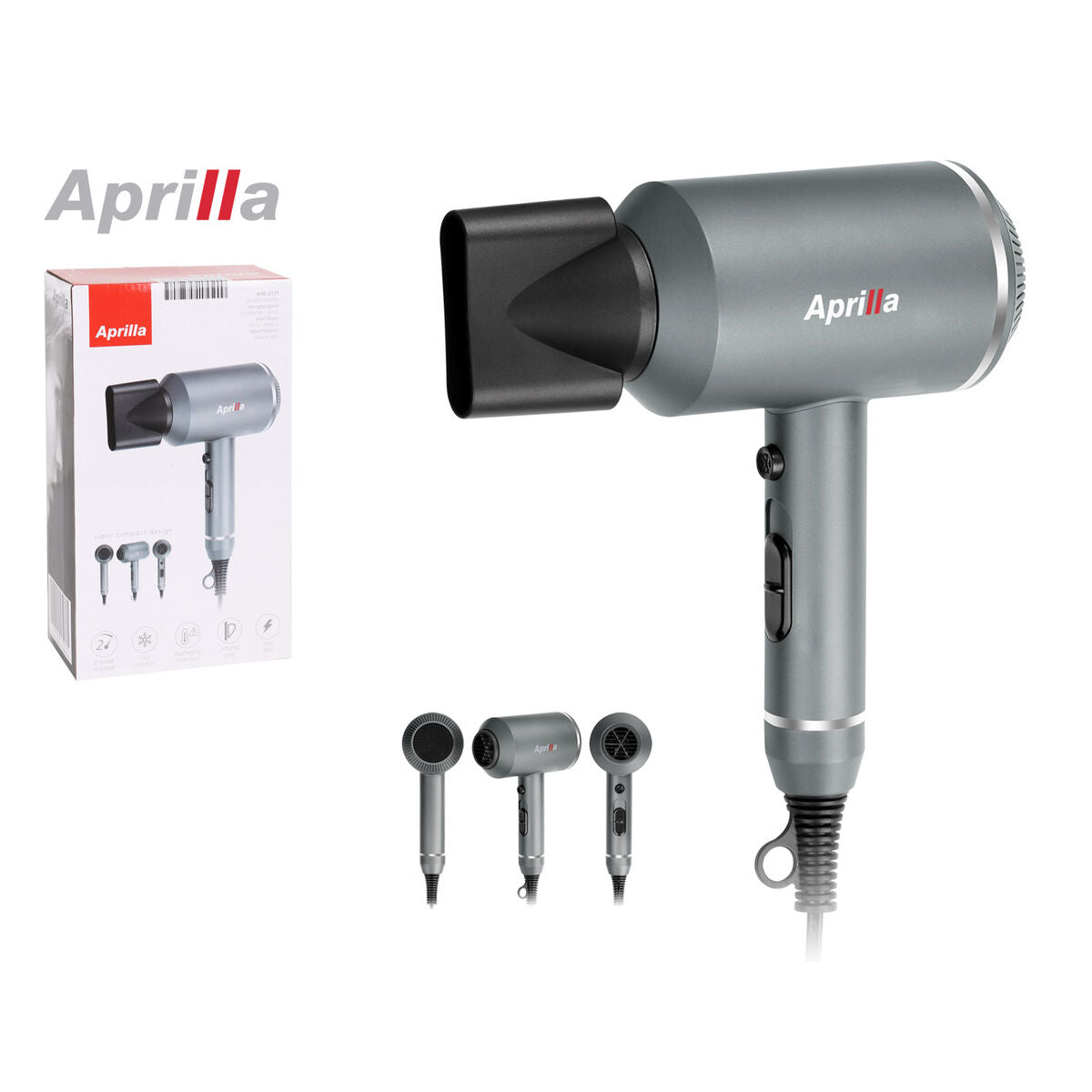 Hårtørrer Aprilla Grey 1600 W (6 enheder) produktemballage