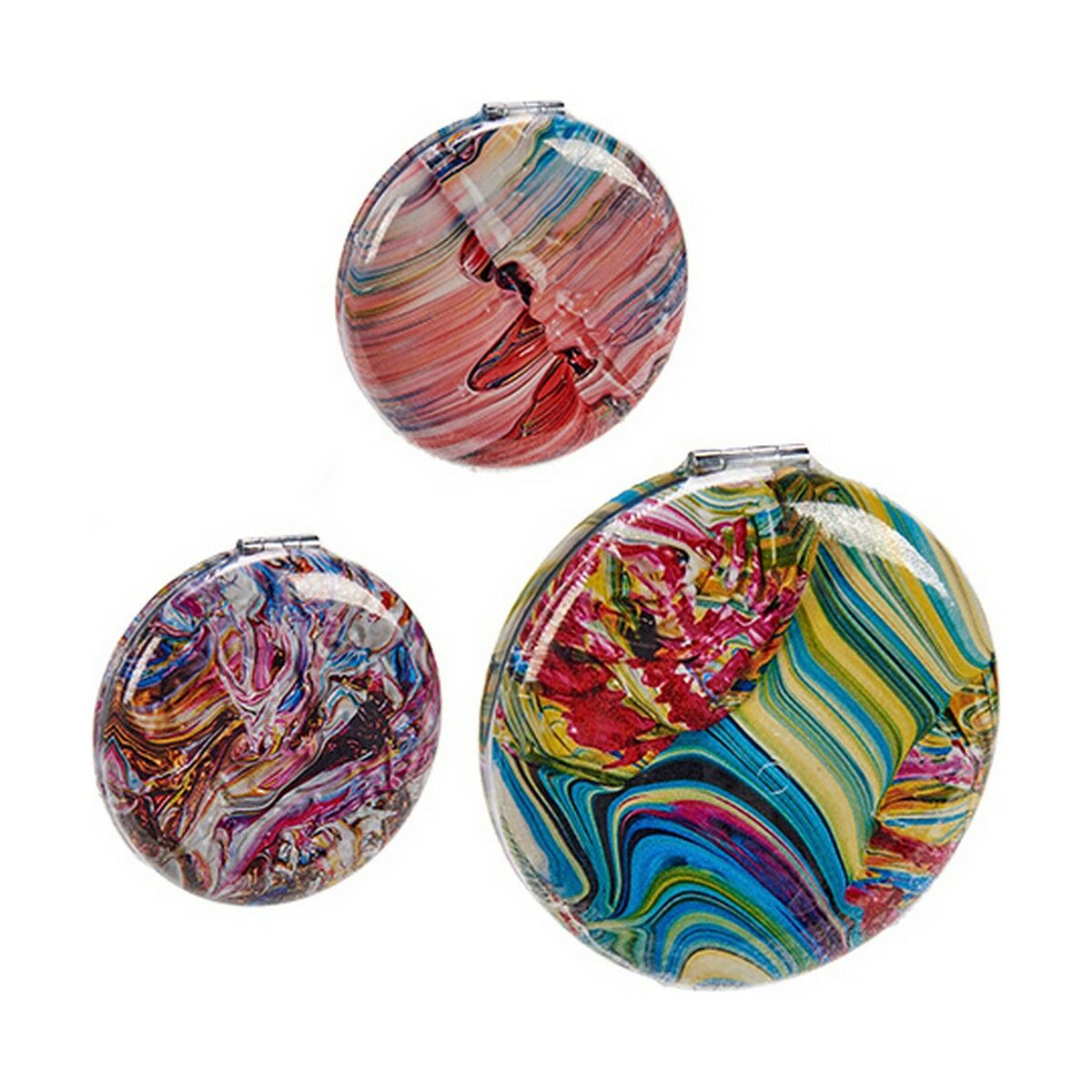 Pocket Mirror Crystal Plastic 8 x 2,4 x 8 cm (12 enheder) produktemballage