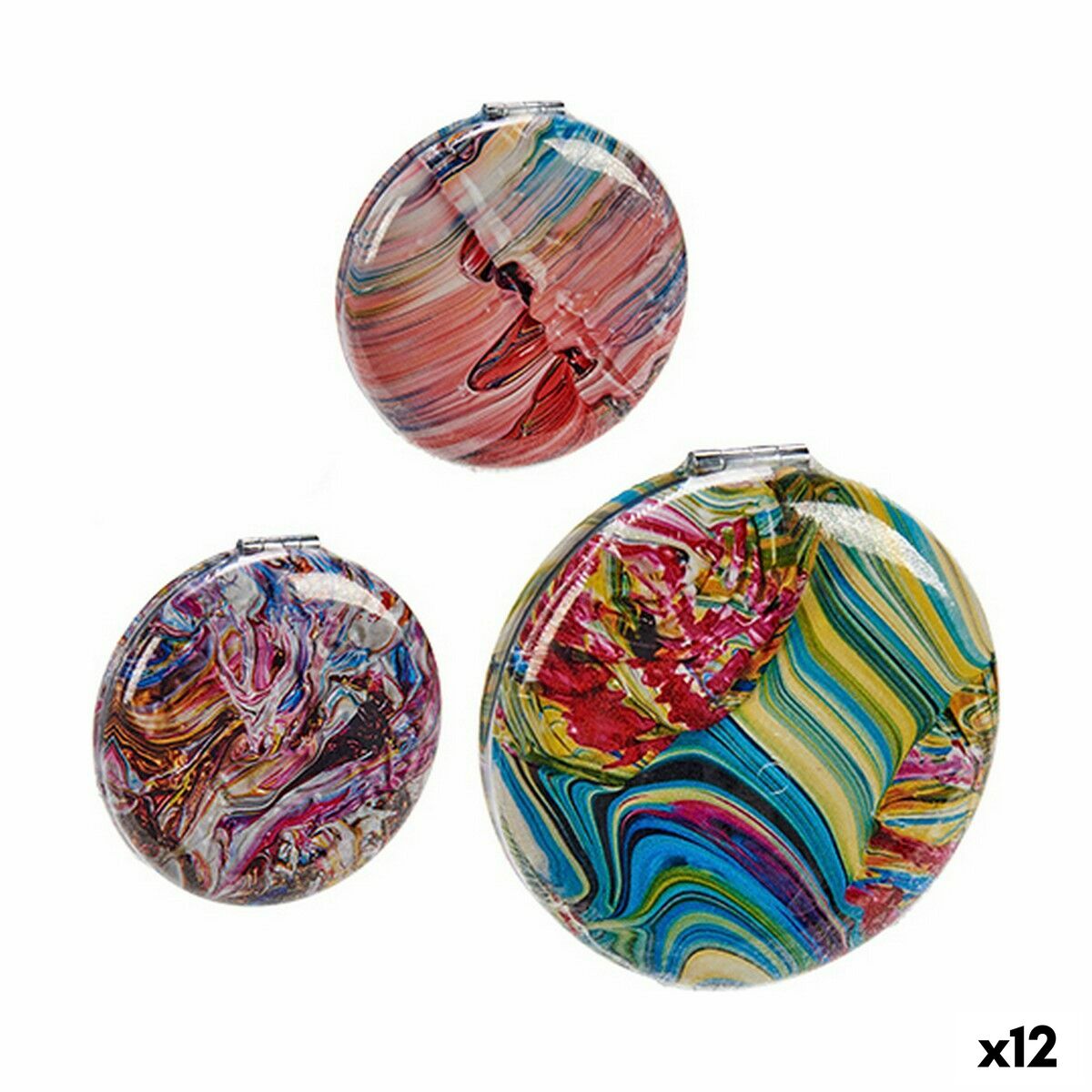 Pocket Mirror Crystal Plastic 8 x 2,4 x 8 cm (12 enheder) produktemballage