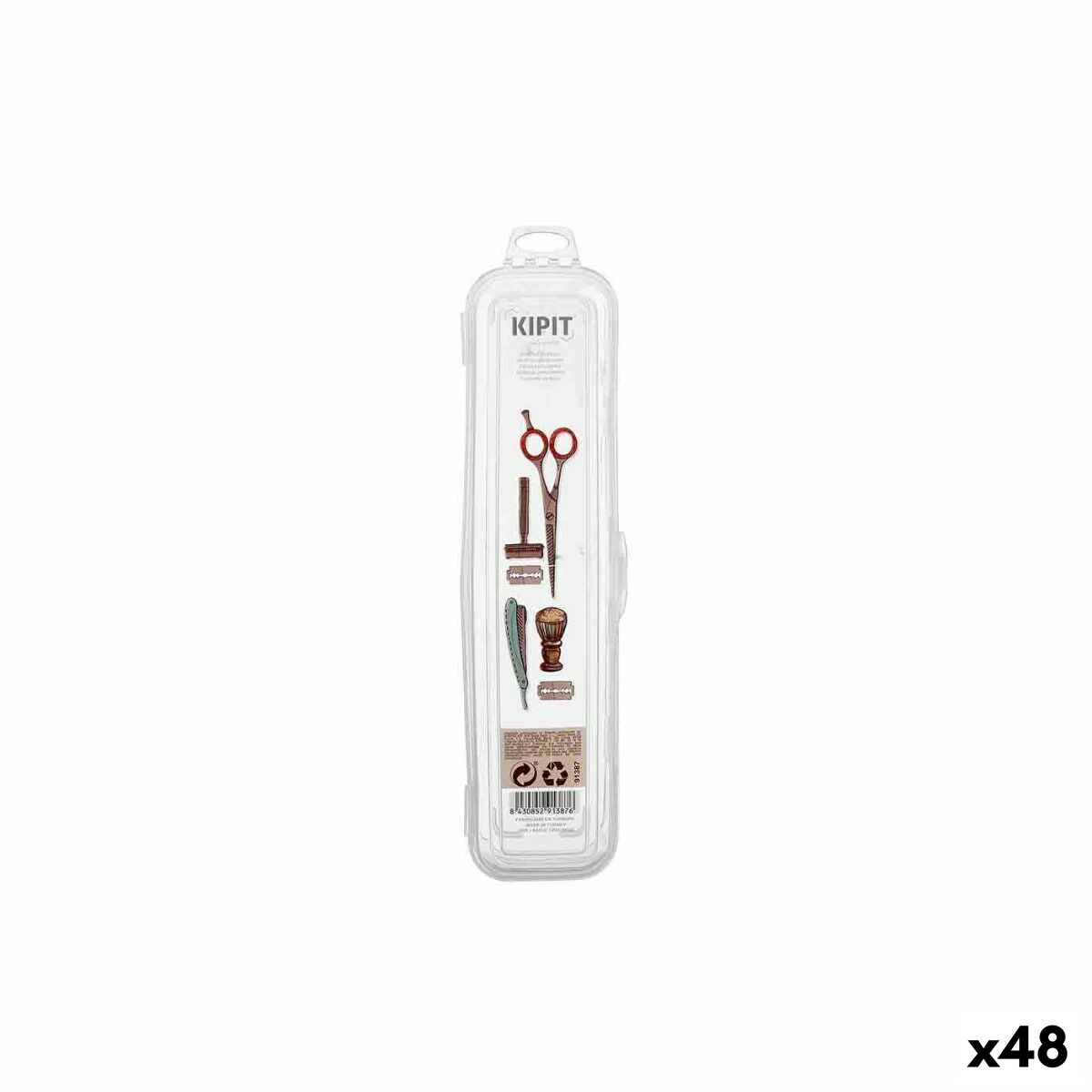 Etui Kipit Transparent rejsebarbersæt (48 enheder) produktemballage