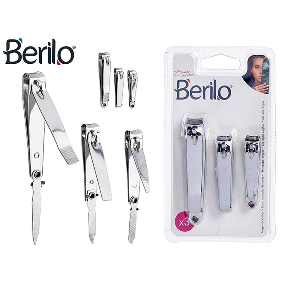 Negleklipper Berilo Silver Metal (12 enheder) produktemballage