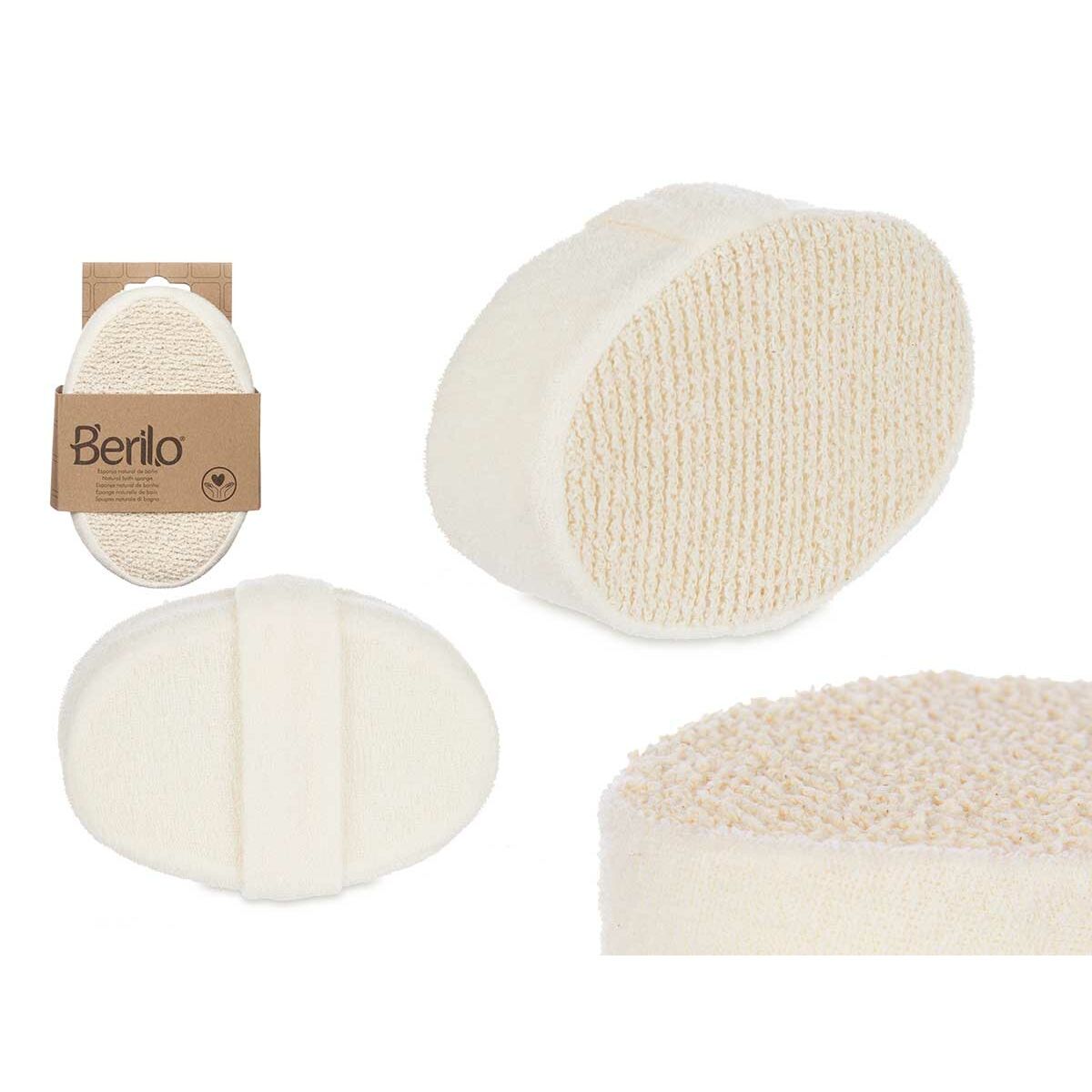 Body Svamp Berilo Hvid Beige 15 x 5 x 10 cm (12 Enheder) produktemballage