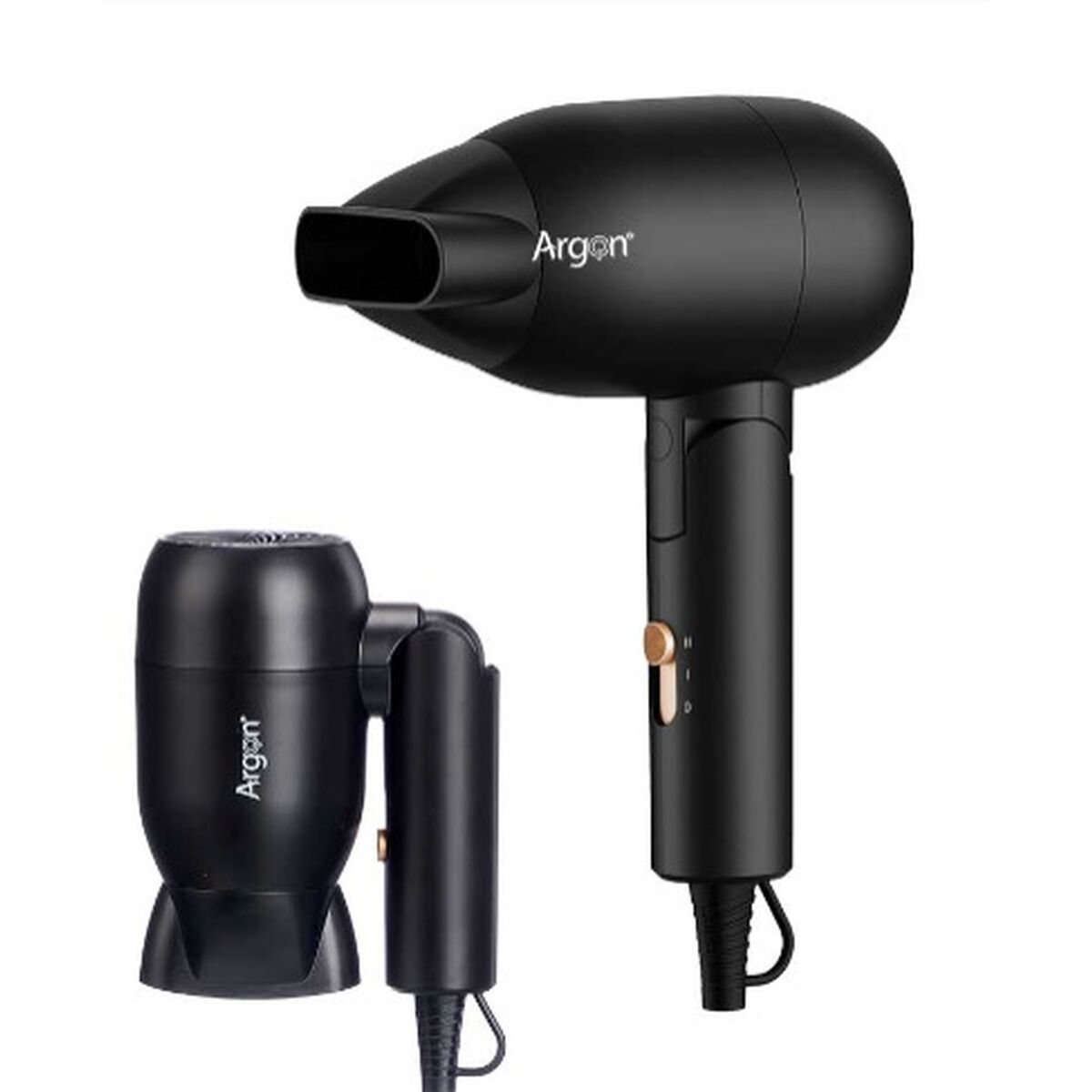 Sammenfoldelig hårtørrer Argon Black Golden 1500 W produktemballage