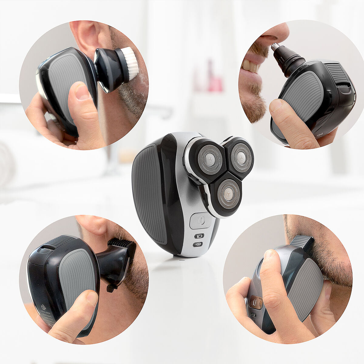 5 i 1 genopladelig ergonomisk multifunktionsbarbermaskine Shavestyler InnovaGoods produktemballage
