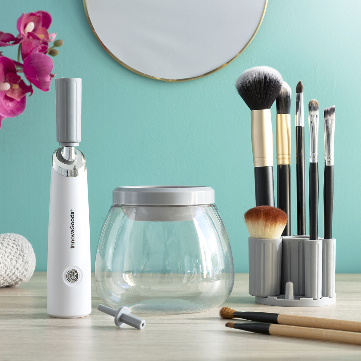 Automatisk Make-up Brush Cleaner og tørretumbler Maklin InnovaGoods produktemballage