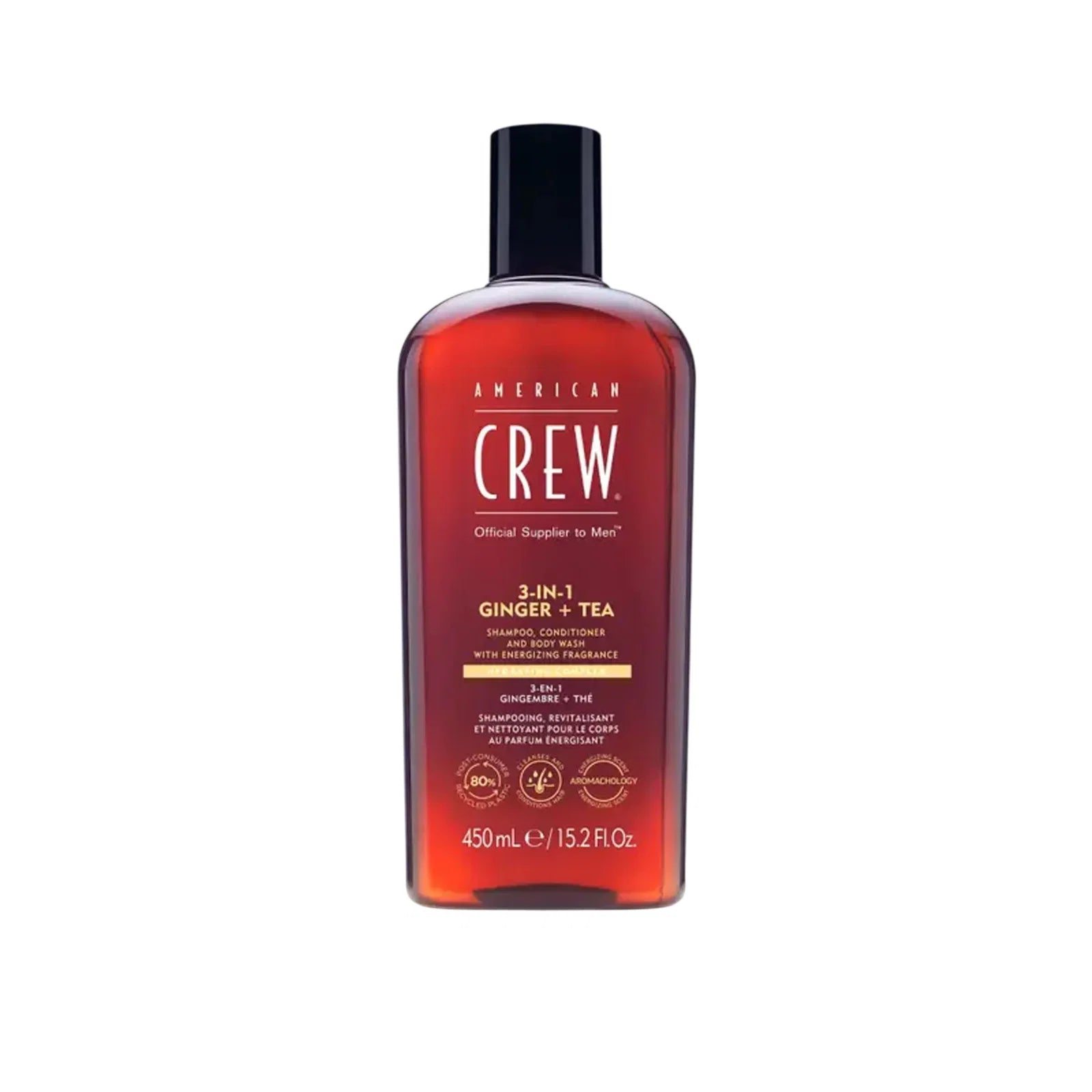 American Crew, 3-In-1 Tea Tree, Ginger, Hair Shampoo, Conditioner & Shower Gel 3-In-1, Cleansing, 450 ml