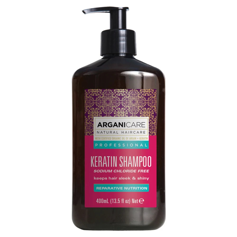 Arganicare, Keratin, Hårshampoo, Reparerende & Nærende, 400 ml