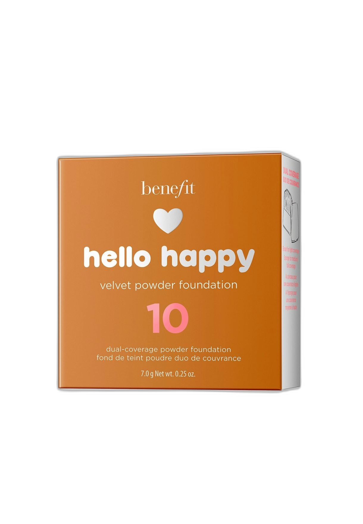 Benefit, Hello Happy Velvet, Mattifying, Compact Foundation, 10, Dark, 7 g