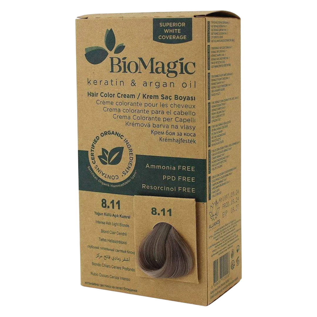 Biomagic, Biomagic, Keratin & Argan Oil, Permanent Hair Dye, 8.11 , 250 ml *Tester