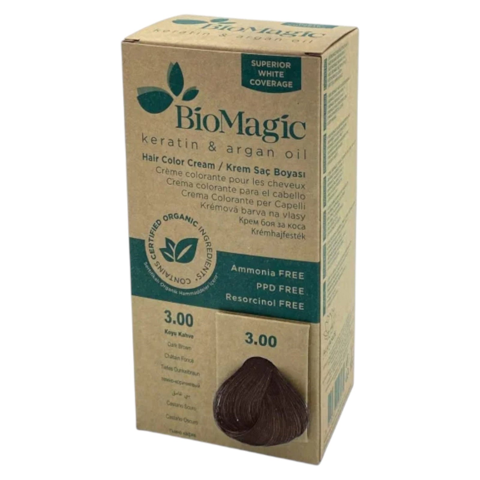 Biomagic, Biomagic, Permanent Hair Dye, 3/00 3 Dark Brown, 250 ml *Tester