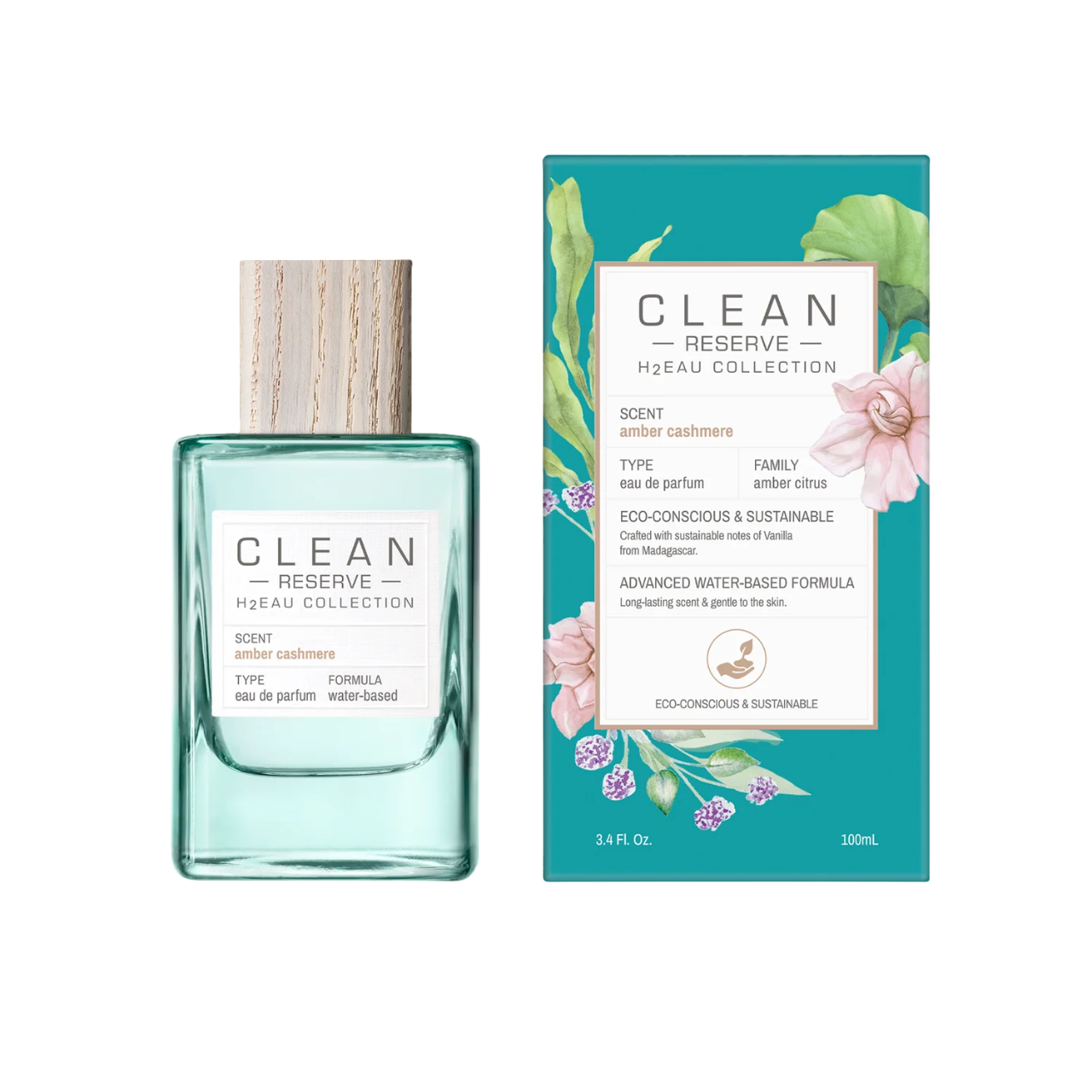 Clean, H2Eau Amber Cashmere, Eau De Parfum, Unisex, 100 ml