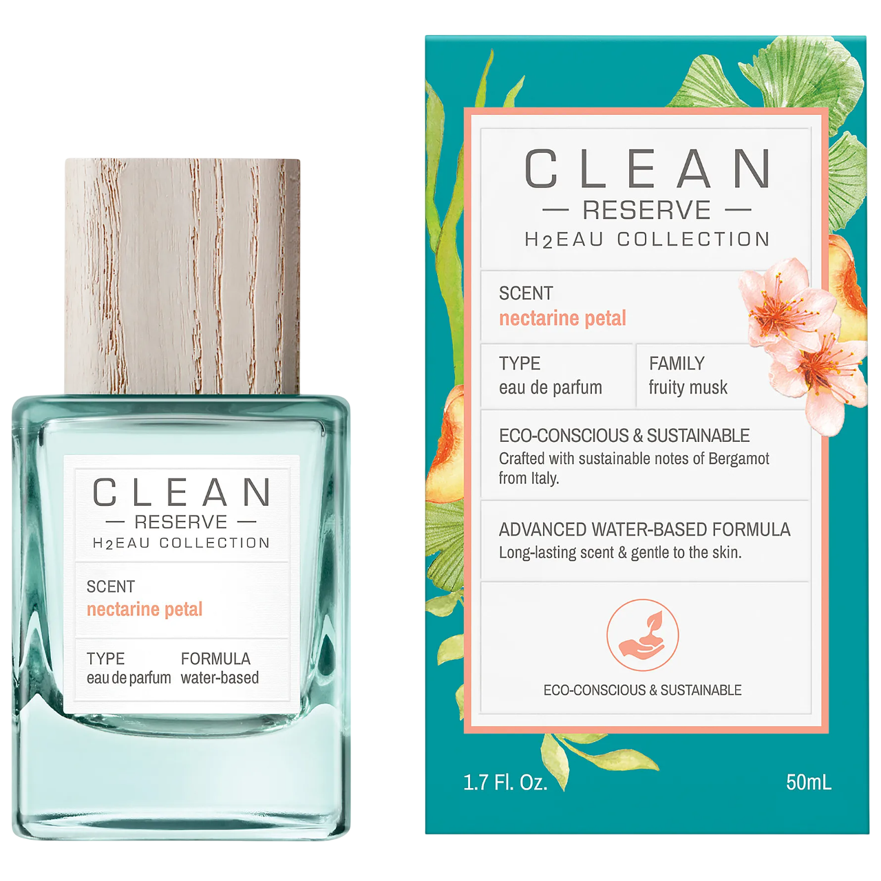 Clean, H2Eau Nectarine Petal, Eau De Parfum, For Women, 50 ml