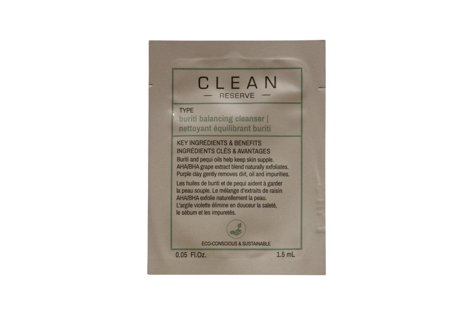 Clean, Reserve, Buriti, Balancing, Cleansing Gel, For Face, 1.5 ml *Sample
