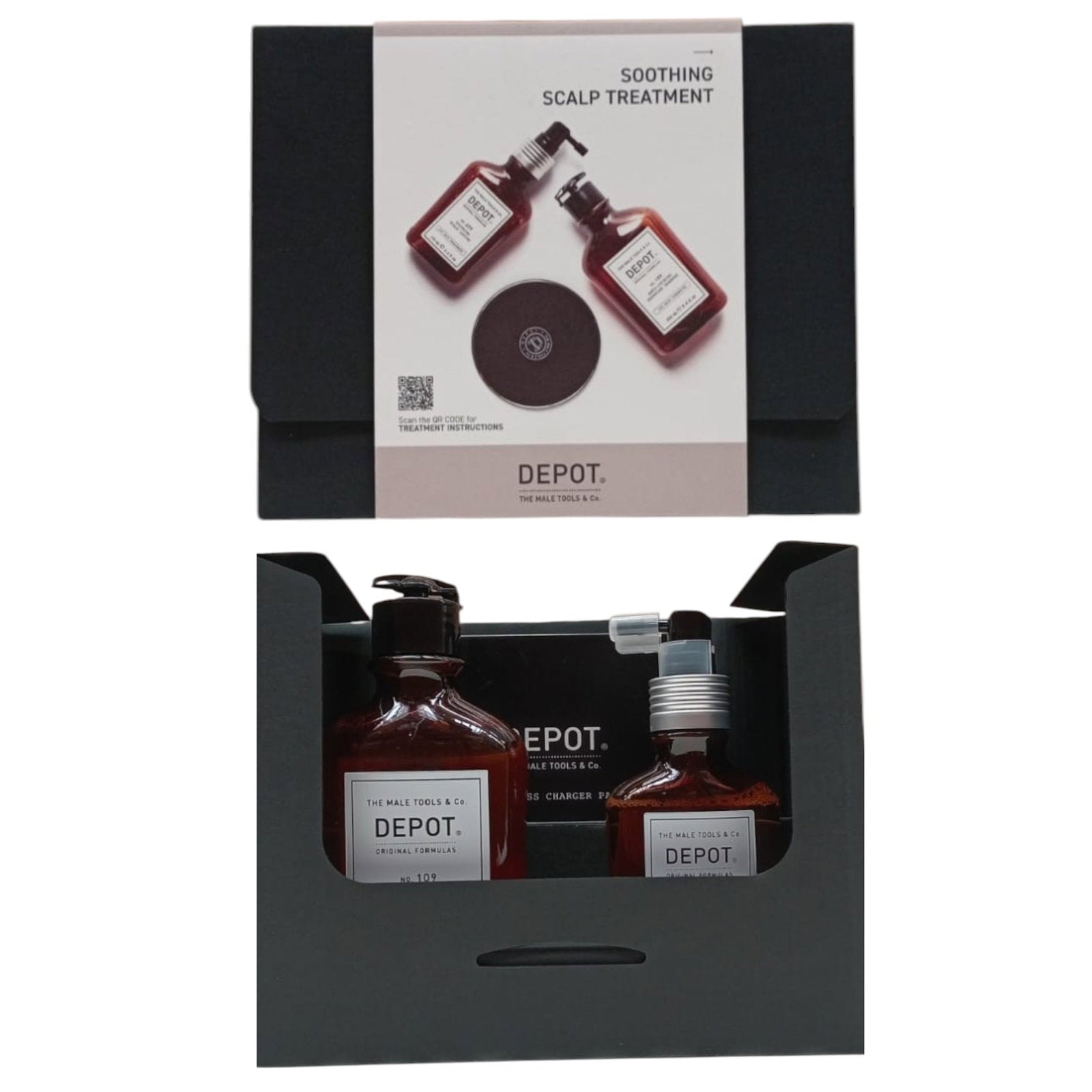 Consumer Kit G Set Depot: 200 Hair Treatments No. 209, Hair Lotion Treatment, For Calming, 100 ml + 100 Hair Cleansing No. 109, Hair Shampoo, For Calming, 250 ml