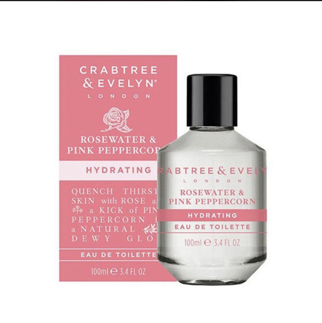 Crabtree & Evelyn, Rosewater & Pink Peppercorn, Eau De Toilette, For Women, 100 ml
