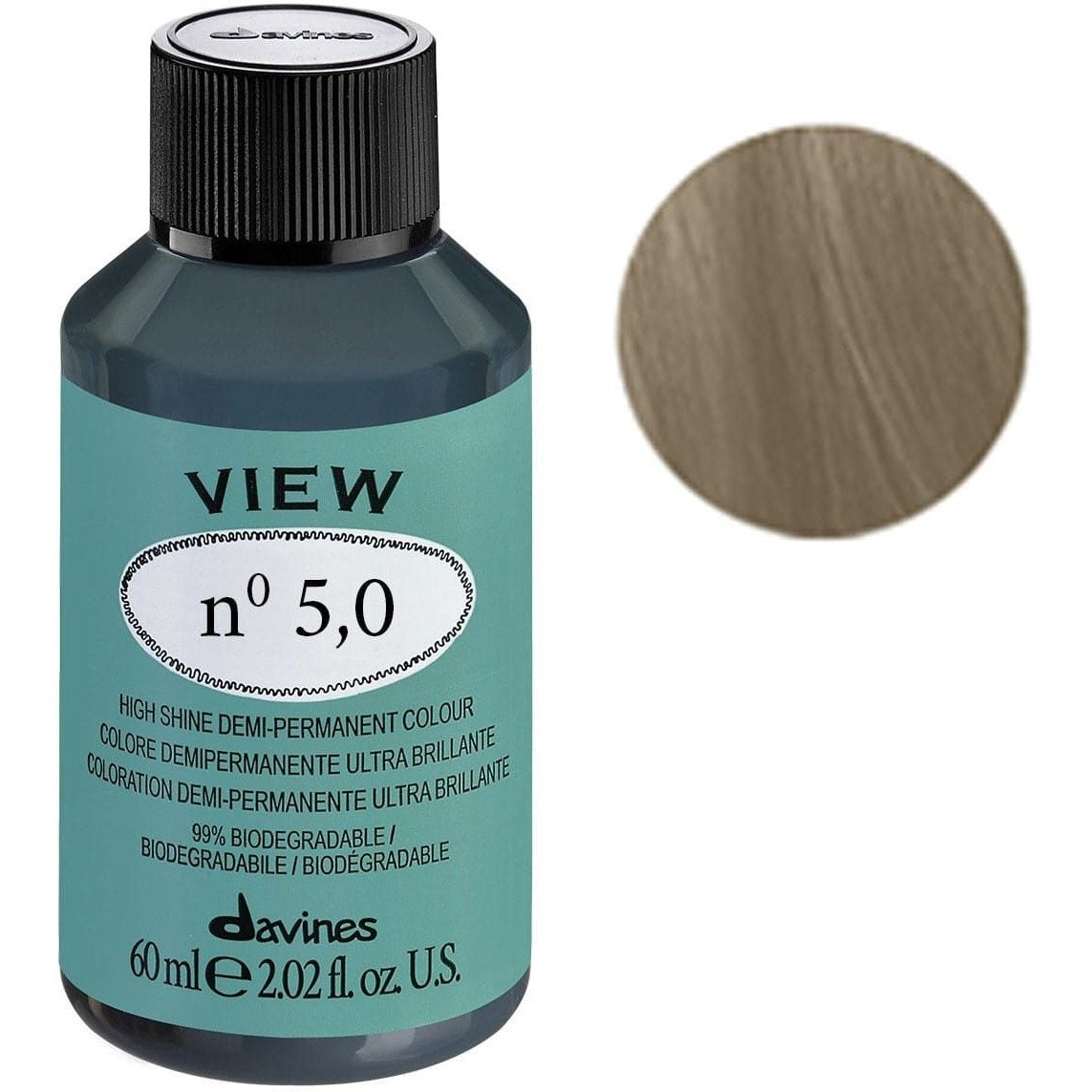 Davines, View, Demi-Permanent Hair Dye, 5.0 , 60 ml