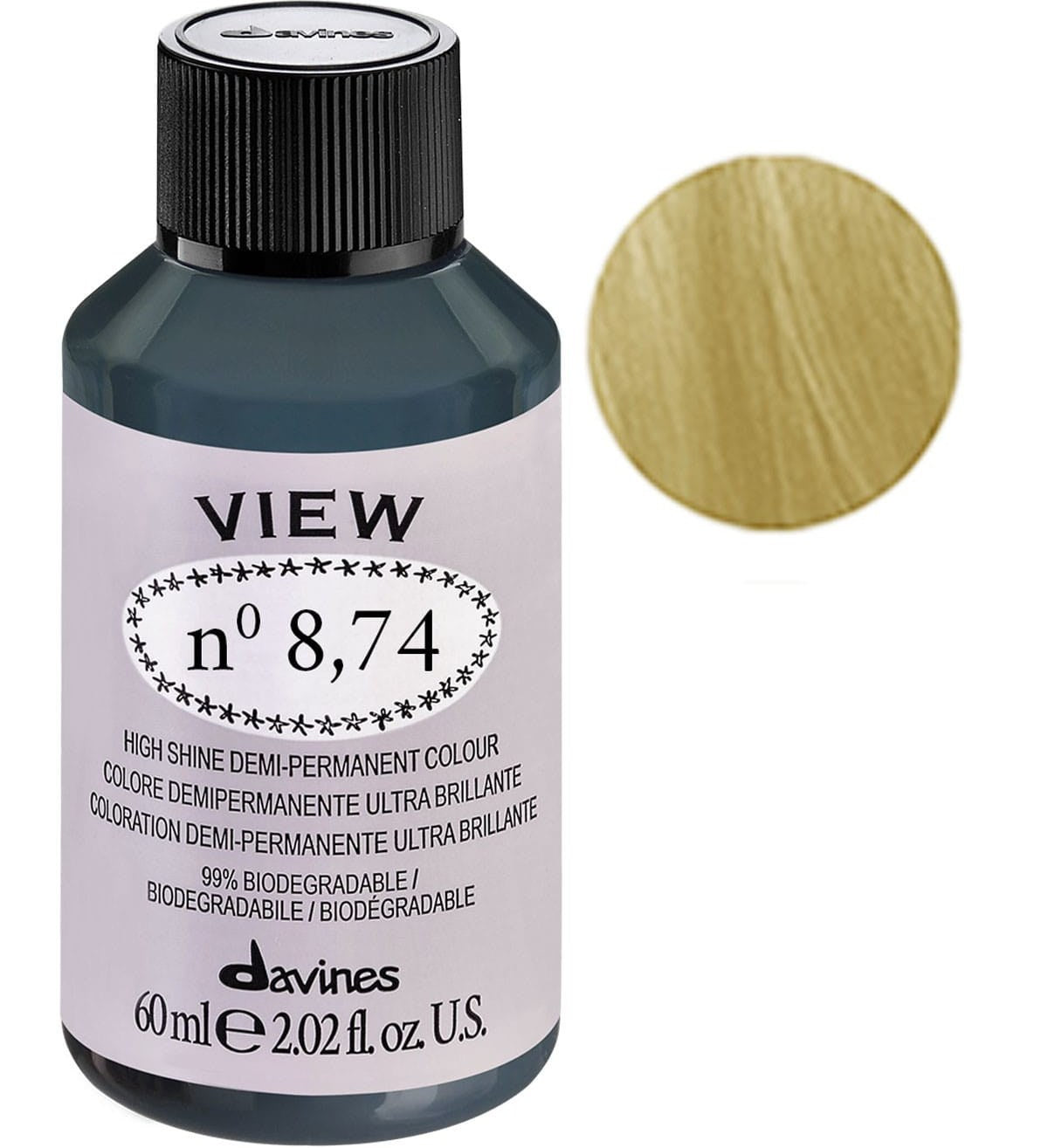Davines, View, Demi-Permanent Hair Dye, 8.74 Gloss, 60 ml