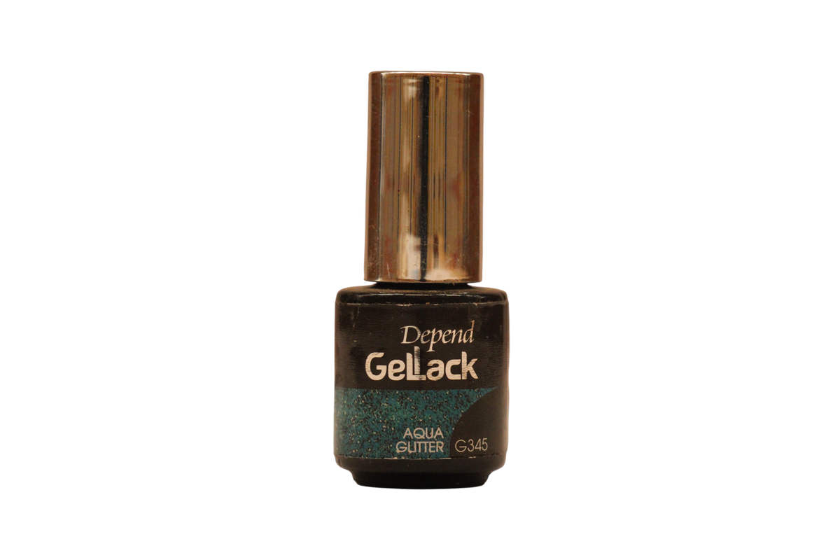 Depend Gel Lack Aqua Glitter G345 Semipermanent neglelak 5 ml Tester