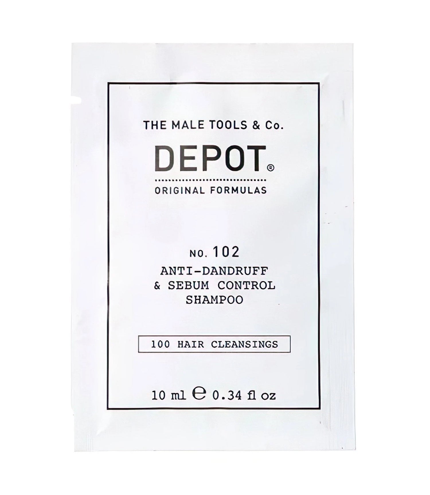 Depot, 100 Hair Cleansing No. 102, Botanical Complex, Hair Shampoo, Anti-Dandruff & Sebum Control, 10 ml