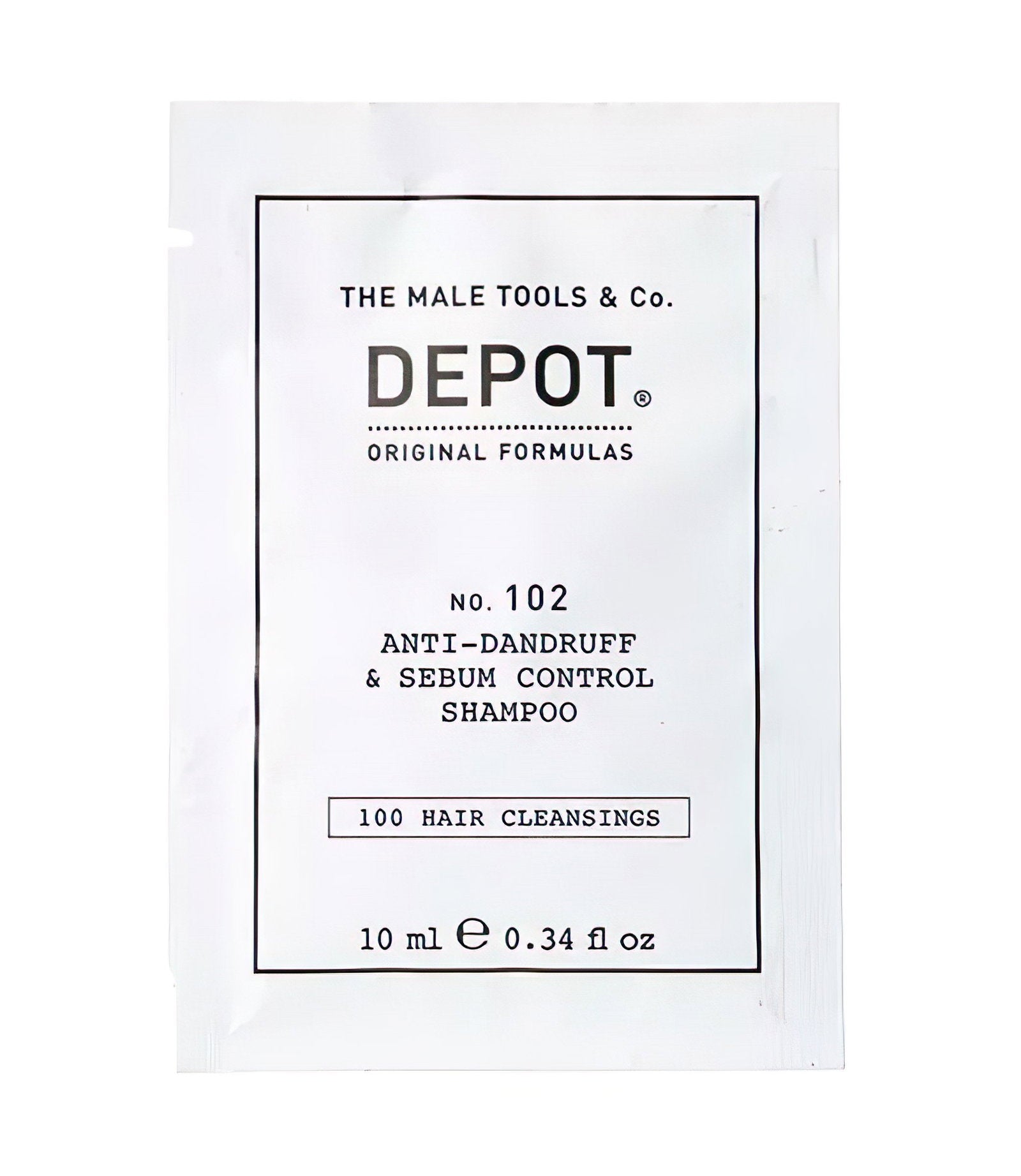 Depot, 100 Hair Cleansing No. 102, Botanical Complex, Hair Shampoo, Anti-Dandruff & Sebum Control, 10 ml