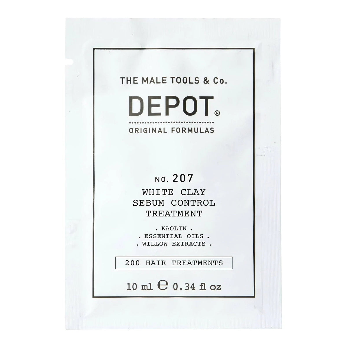 Depot, 200 Hair Treatments No. 207, Kaolin, Scalp Treatment Cream Mask, For Regulation Of Excessive Sebum, 10 ml